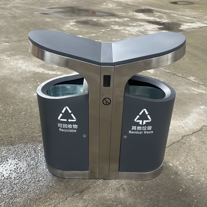 市政道路不锈钢垃圾桶